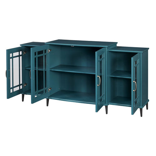 62" TV Stand Buffet Sideboard Cabinet (Teal Blue)