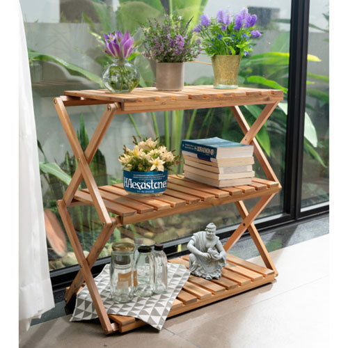 Acacia 3-Tier Foldable Wooden Stand