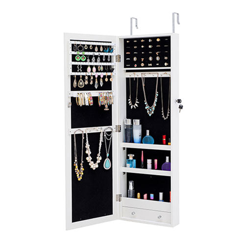 Wall Hanging Full Body Mirror with Jewelry Cabinet