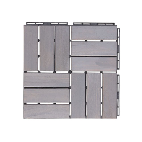 Interlocking Deck Tiles w/ Checker Pattern 30pc (Light Grey)