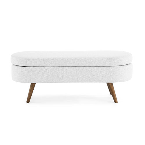 Ottoman Linen Storage Bench with Wooden Legs