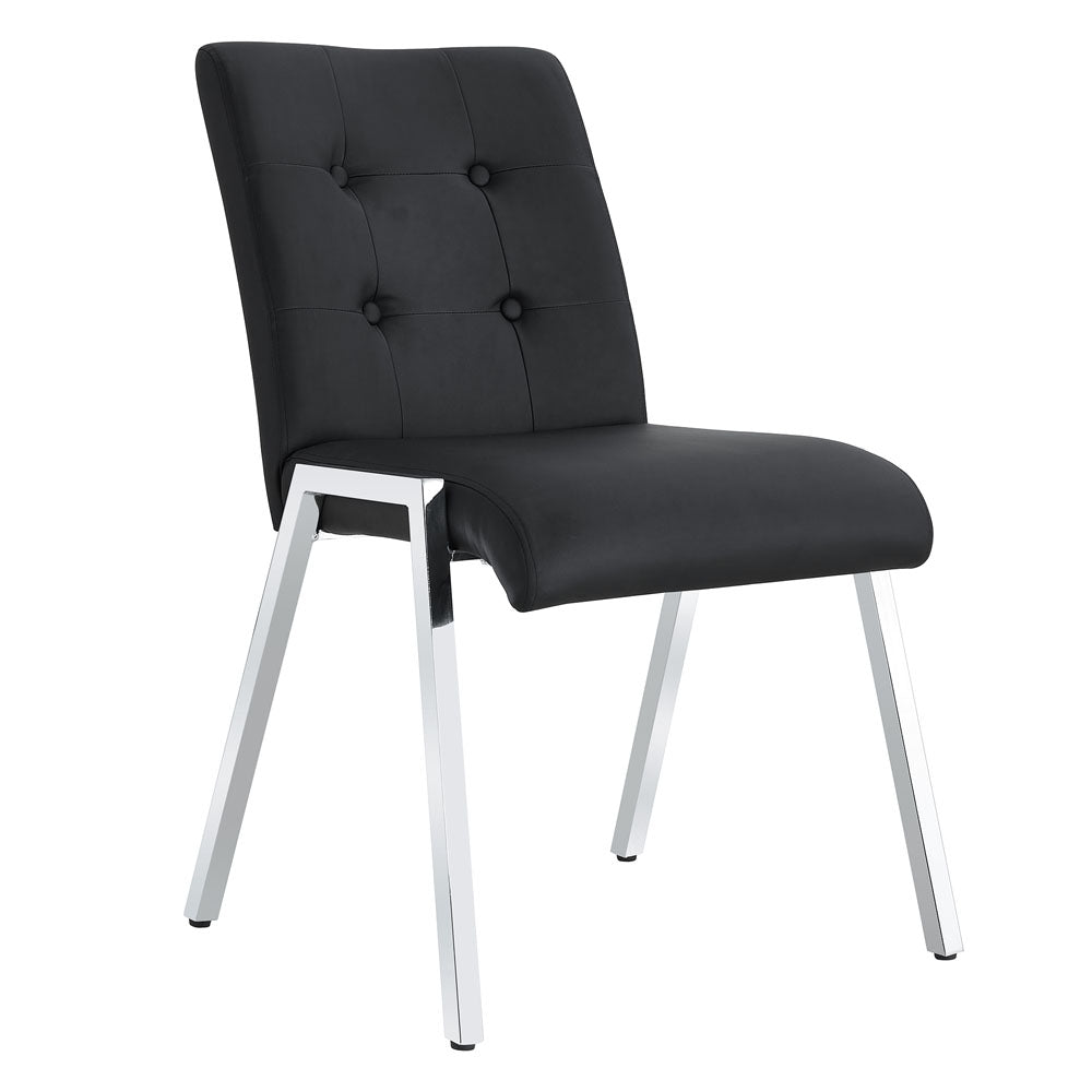 Grid Armless High Back Padded Dining Chairs