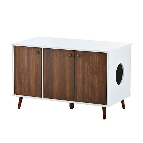 3 Door Furniture Side Table with Hidden Plug