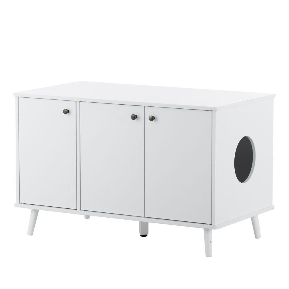 3 Door Furniture Side Table with Hidden Plug