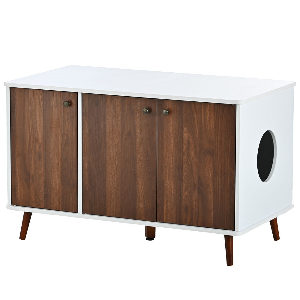 3 Door Furniture Side Table with Hidden Plug