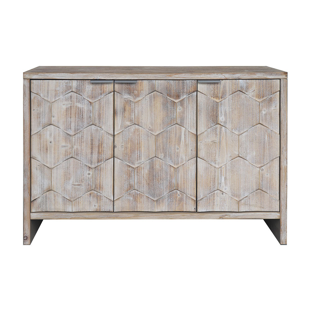 Farmhouse Style 3-Door Wooden Accent Cabinet/Sideboard