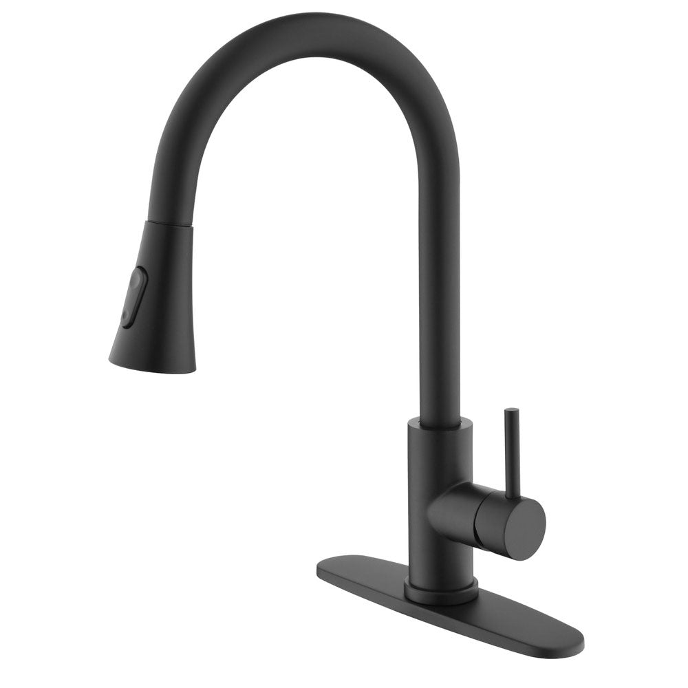 Pull Out Spray Kitchen Faucet (Black)