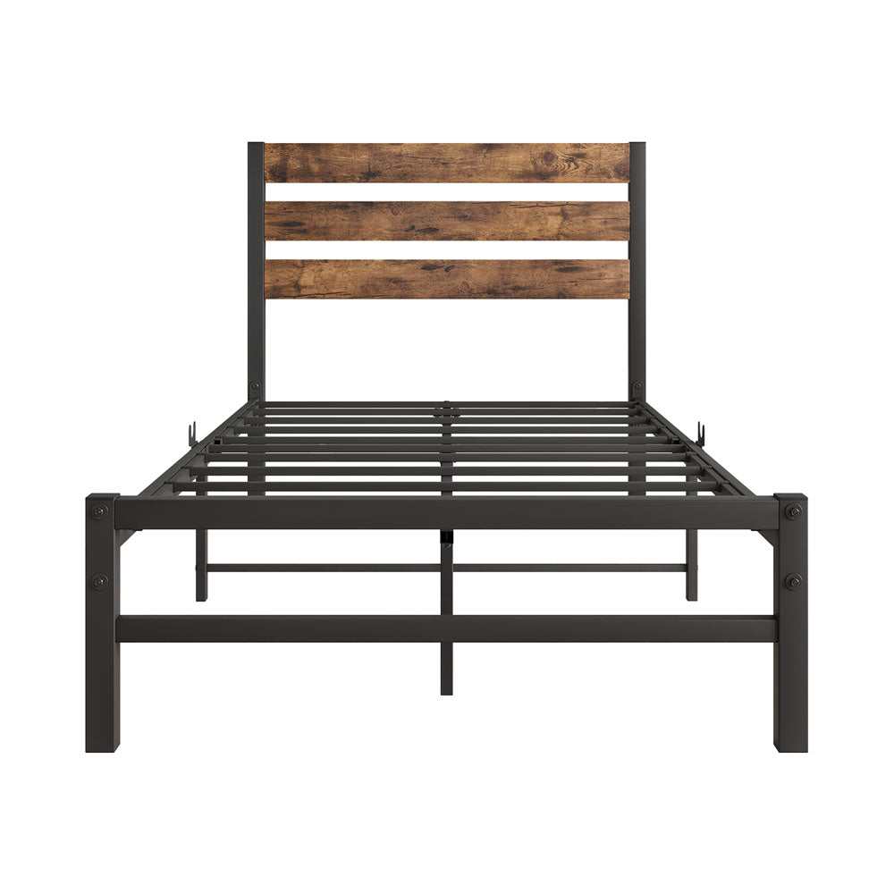 Platform Bedframe w/ Slats & Wooden Headboard