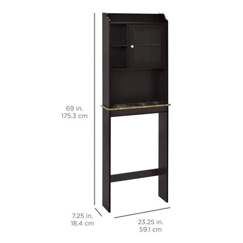 Modern Over the Toilet Space Saver Wooden Cabinet (Espresso)