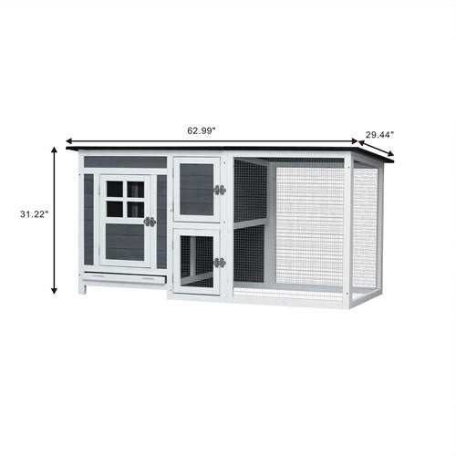 Poultry Animal House Chicken Hutch Coop with Running Cage