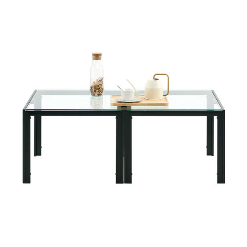 Modern Square Glass Coffee Table Set