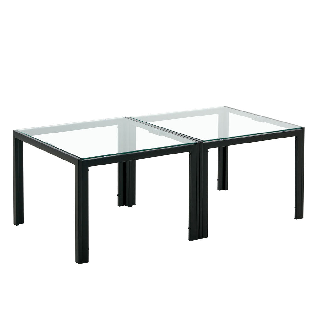 Modern Square Glass Coffee Table Set