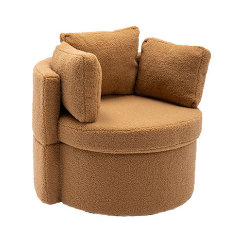 Teddy Fabric Swivel Lounge Chair with Pillow Set