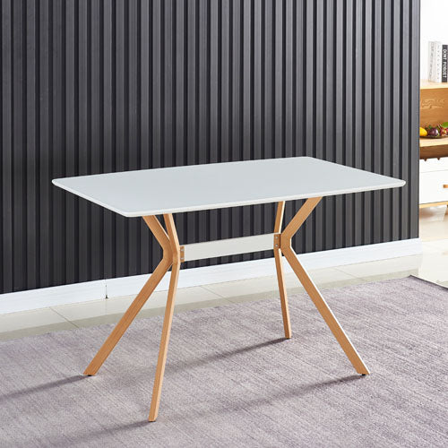 Minimalist Table with Anti-Scratch Top (White+Brown)