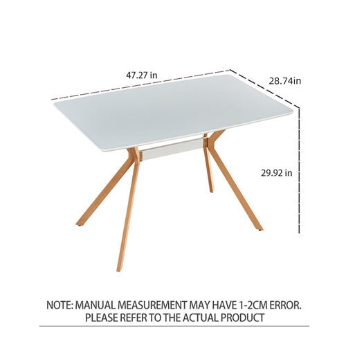 Minimalist Table with Anti-Scratch Top (White+Brown)