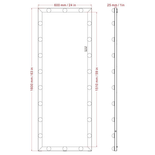 Hollywood Lighted Mirror with Touch Control (63x24")