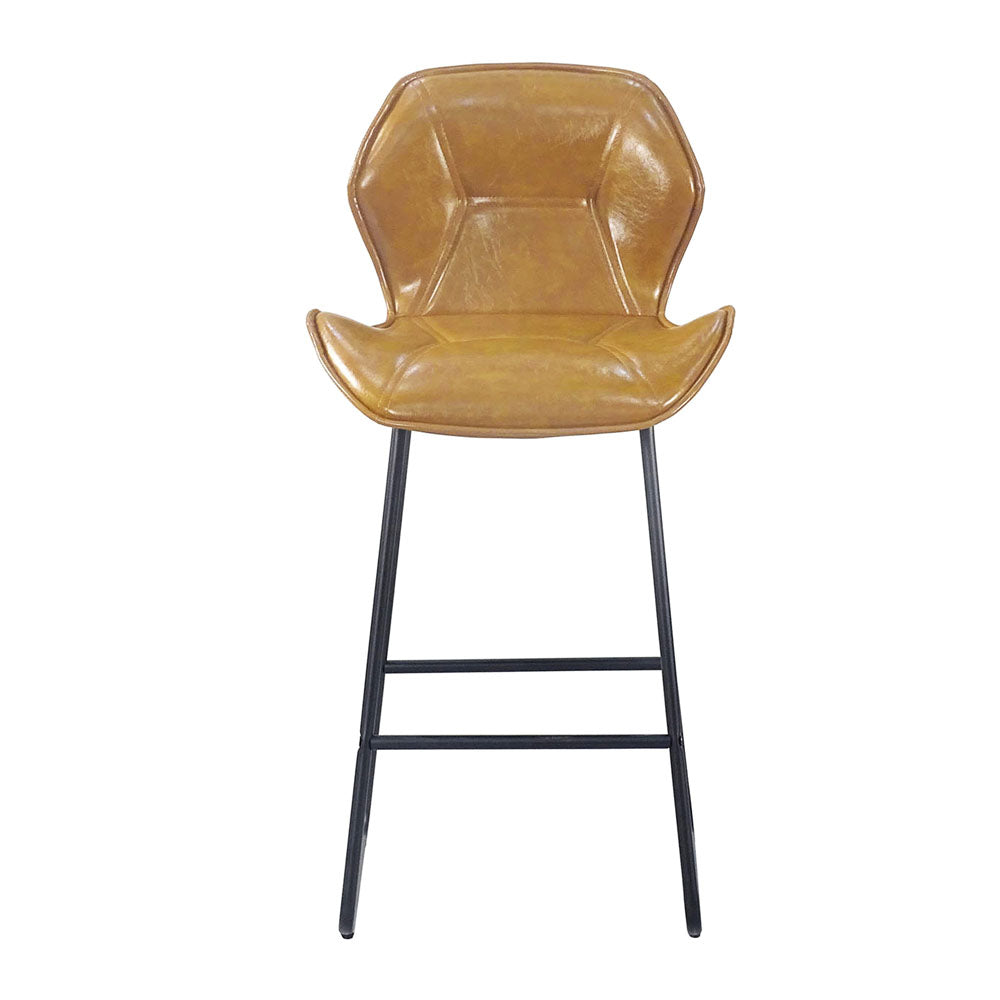 Counter Height Leather Bar Chair with Metal Legs