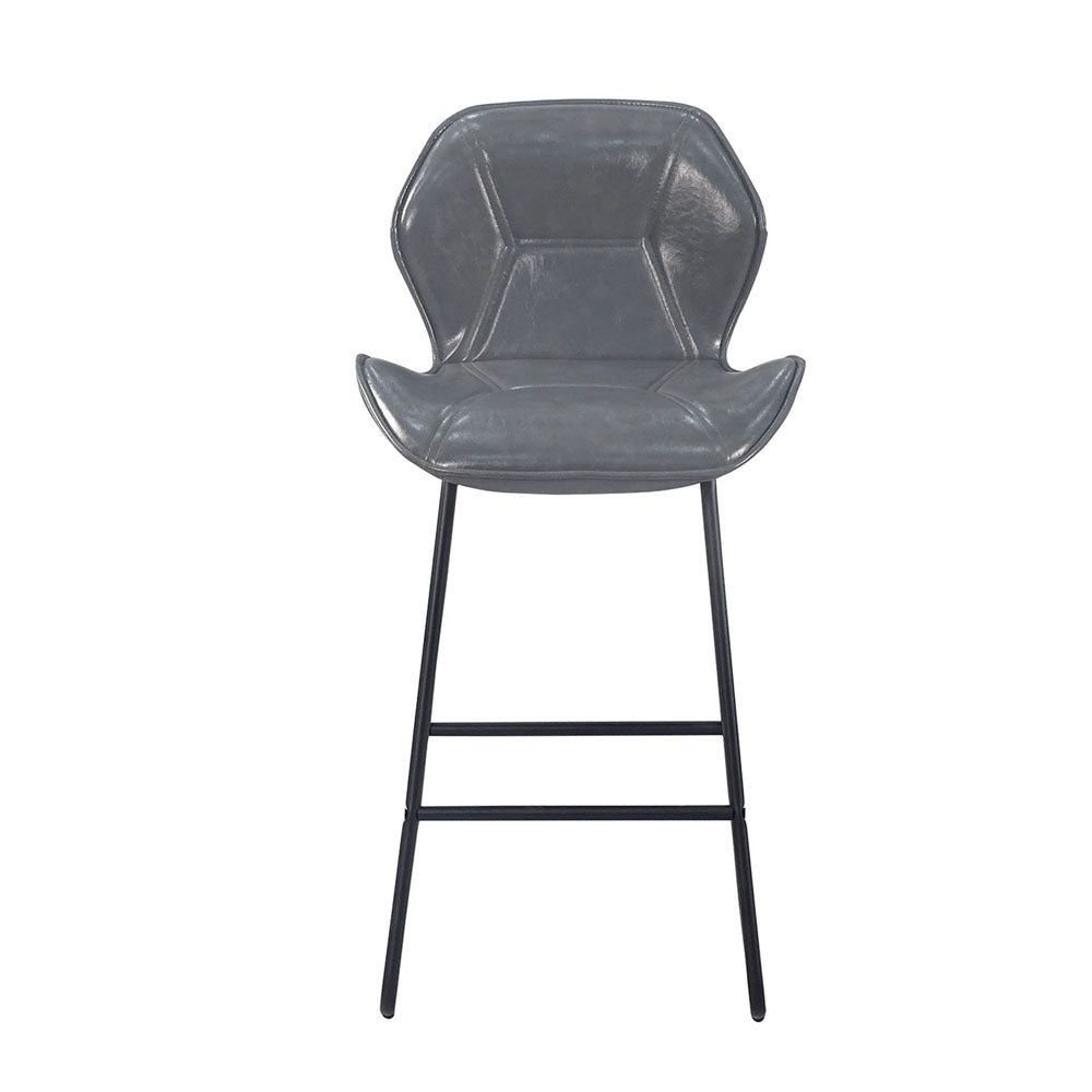 Counter Height Leather Bar Chair with Metal Legs