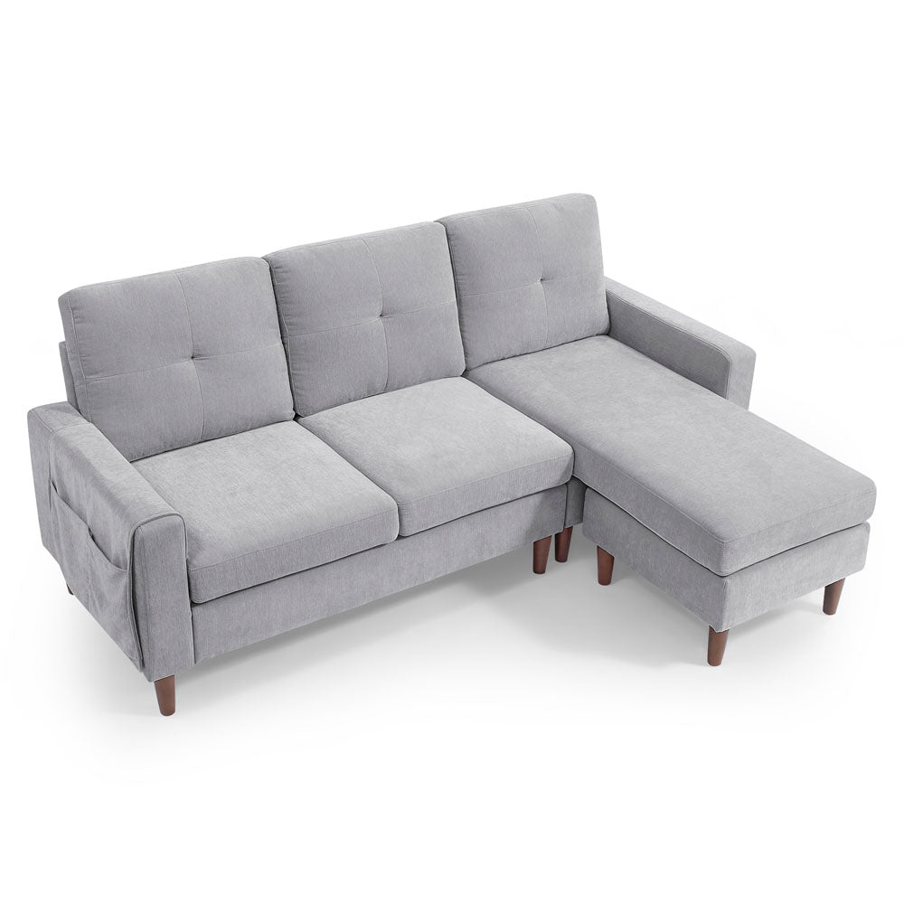 L-shape Sectional Sofa w/ Removable Cushions & Pocket