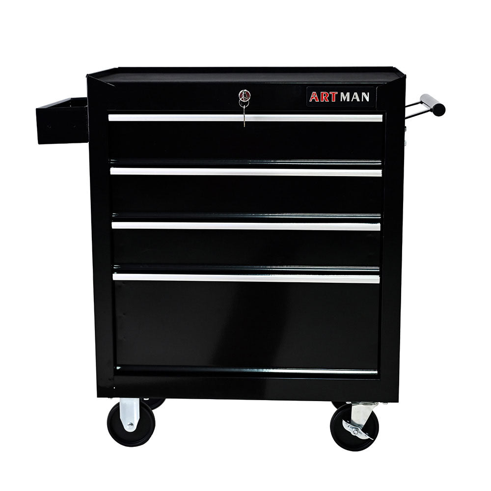 4-Drawer Tool Cart with Wheels (Black)