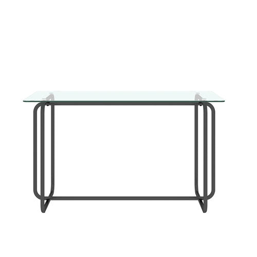 Rectangular Glass Dining Table w/ Metal Frame