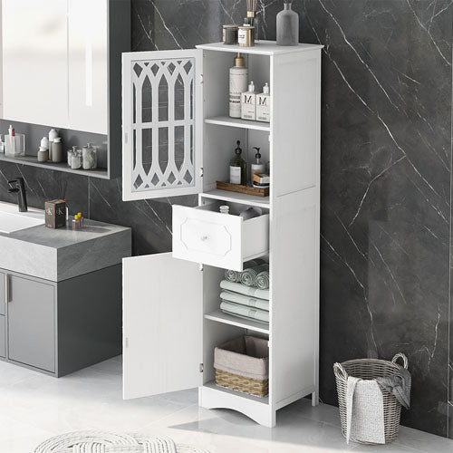 Tall Bathroom Cabinet (White)