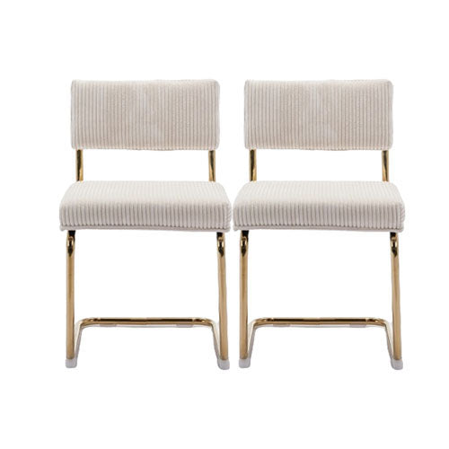 Modern Dining Chairs in Corduroy Fabric (Set of 2)