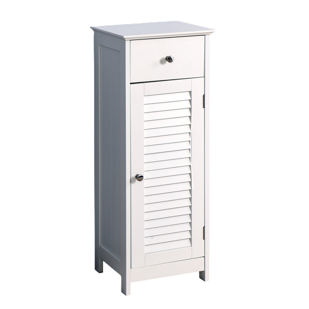 Free Standing Single Shutter Storage Cabinet (White)