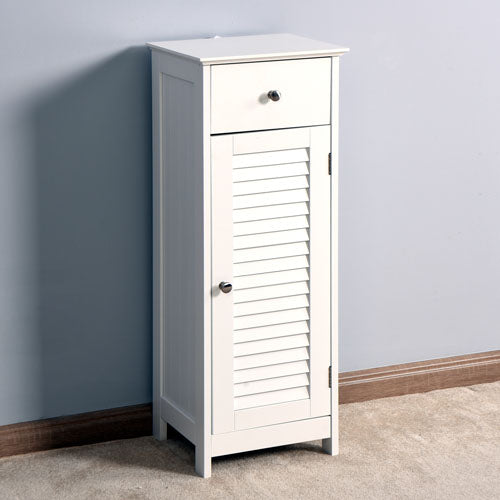 Free Standing Single Shutter Storage Cabinet (White)