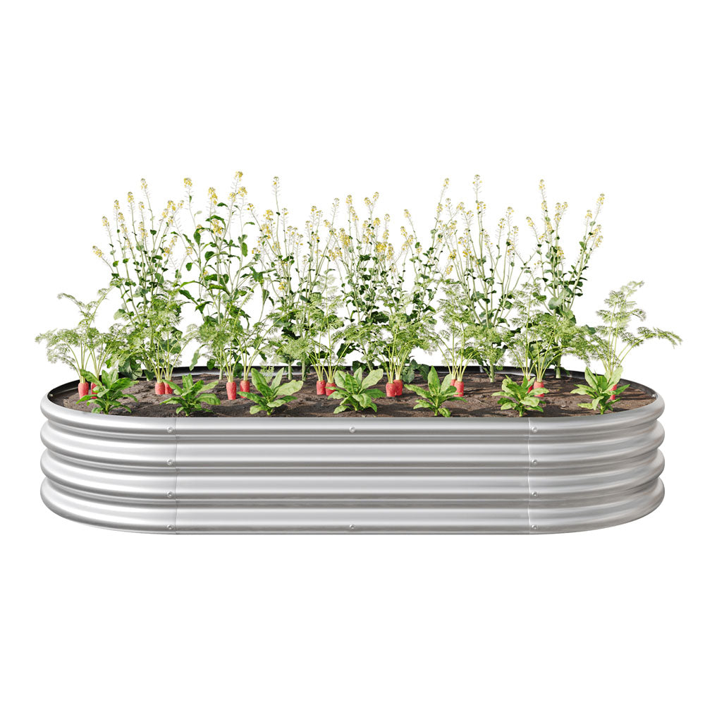 Metal Garden Herbs and Vegetable Planter (Silver)