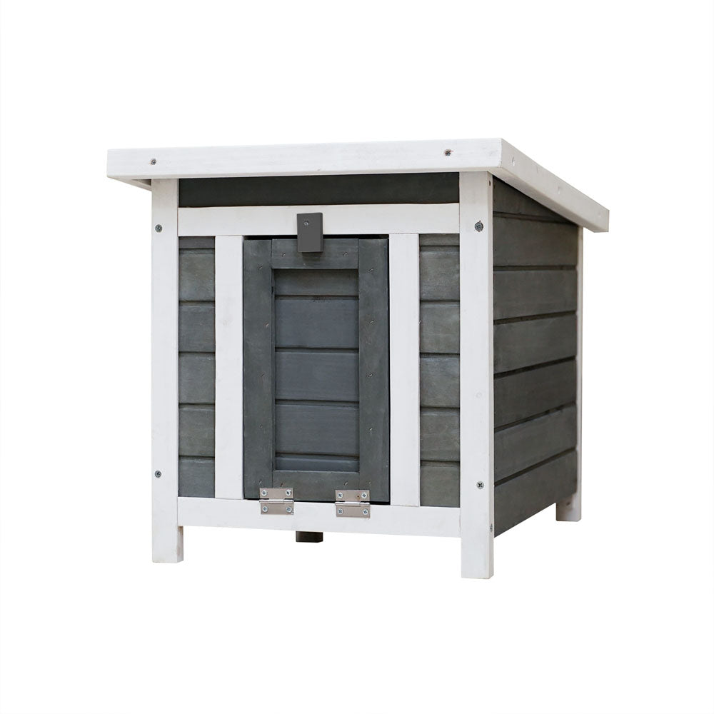 Weatherproof Wooden Outdoor Rabbit Hutch (Grey)