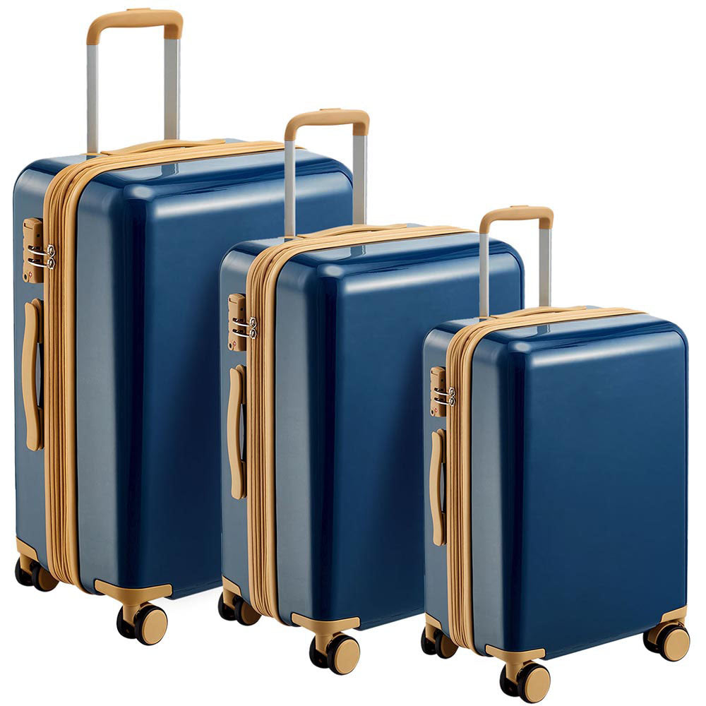 3-Piece Hard-shell PC Luggage Sets w/ TSA Lock