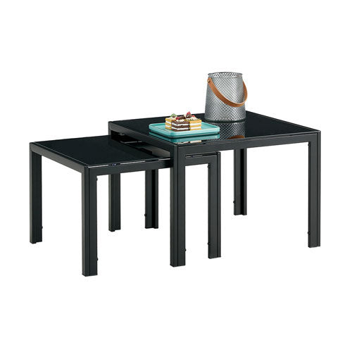 Modern Glass Nesting Coffee Table Set 2pcs