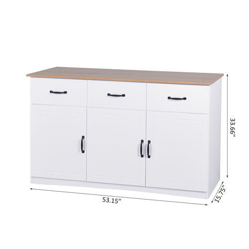 Anti-tilt Classic Wooden Storage Cabinet (White)