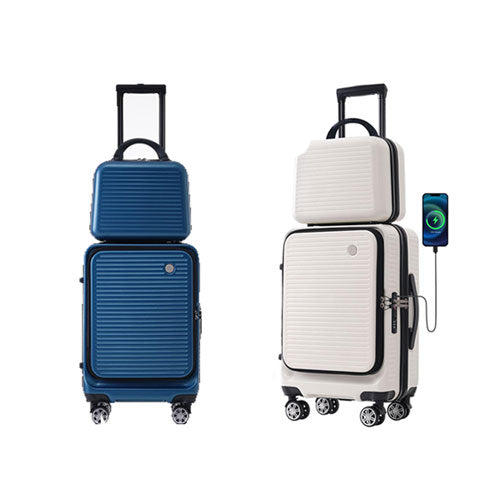 Carry-on Luggage w/ Front Pocket & USB Port 20"