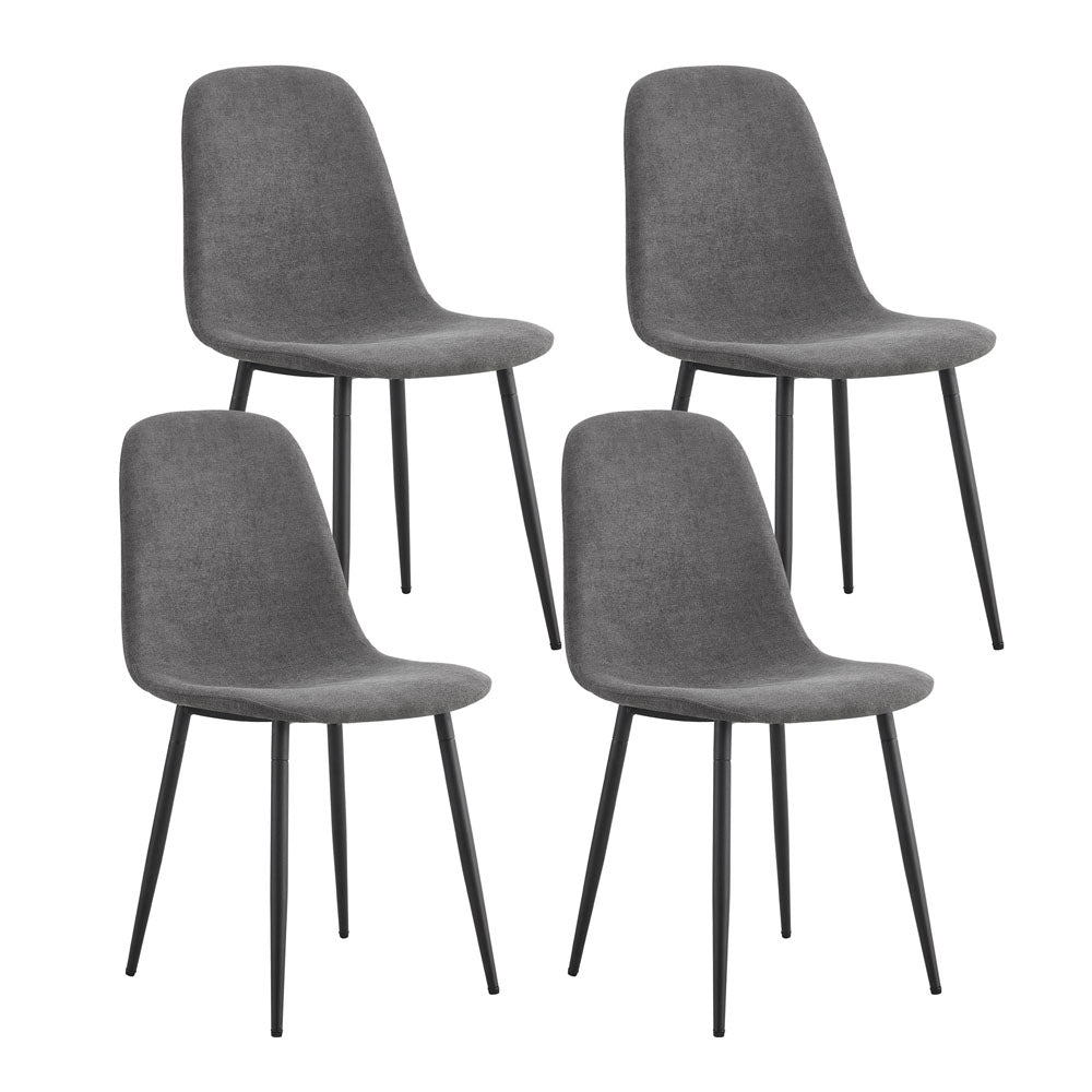 Medieval Style Cushioned Dining Chairs 6pcs (Dark Grey)