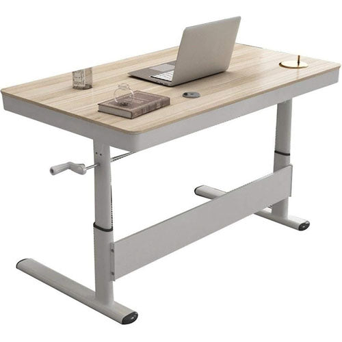 Adjustable Maple Standing Desk with Metal Drawer (4x24")