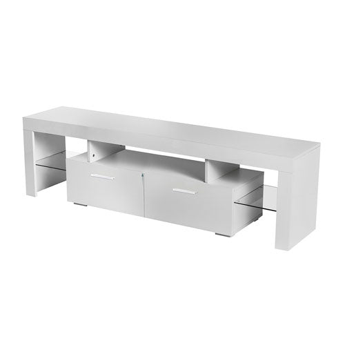 High Glossy Front TV Stand with Drawers & LED Light