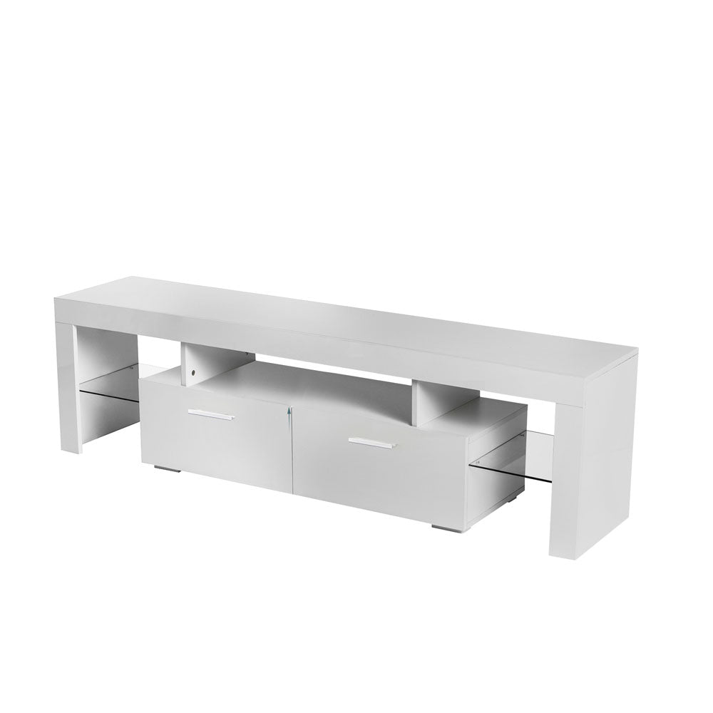 High Glossy Front TV Stand with Drawers & LED Light