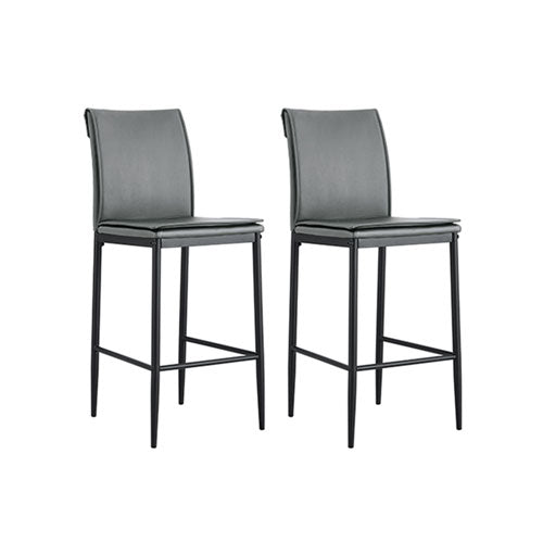 Modern Back Support Bar Chairs with Metal Legs 2pcs