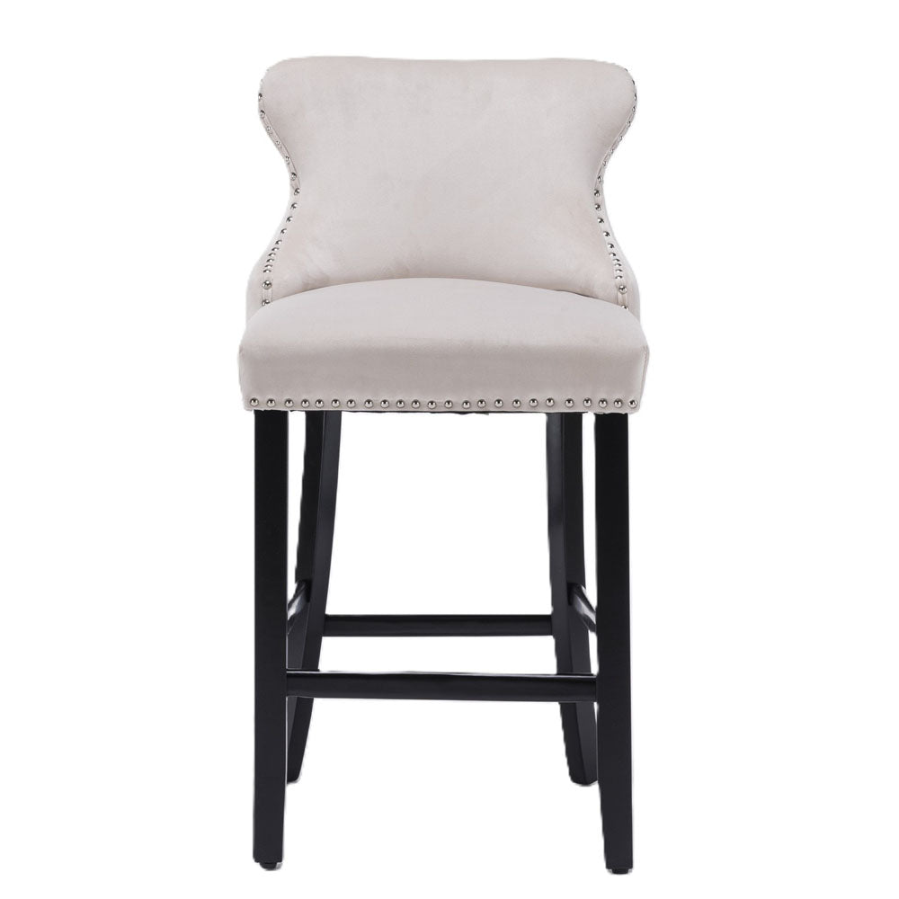 Chrome Accent Wingback Bar Stools 2pc