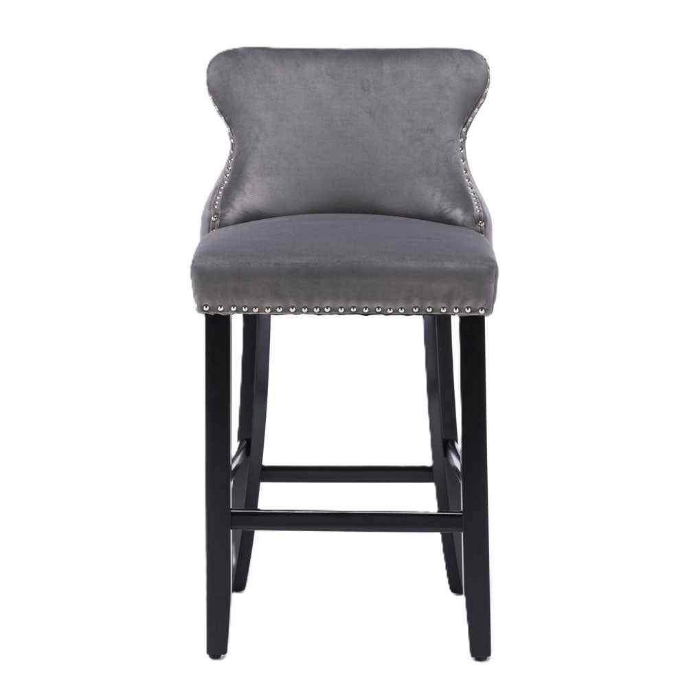 Chrome Accent Wingback Bar Stools 2pc