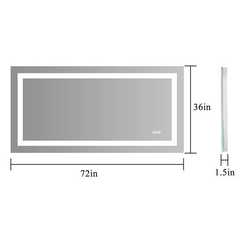 LED Vanity Mirror with Dimmable Lights & Anti-Fog (72x36")