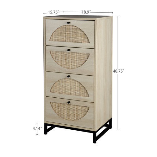 4-Flip Drawers Tipping Bucket Shoe Cabinet