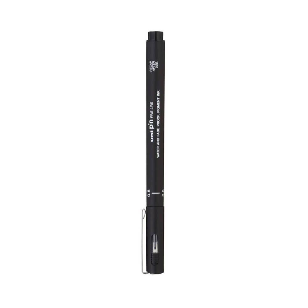 Uni-ball Pin Fineliner Pen Black (Wallet of 3)