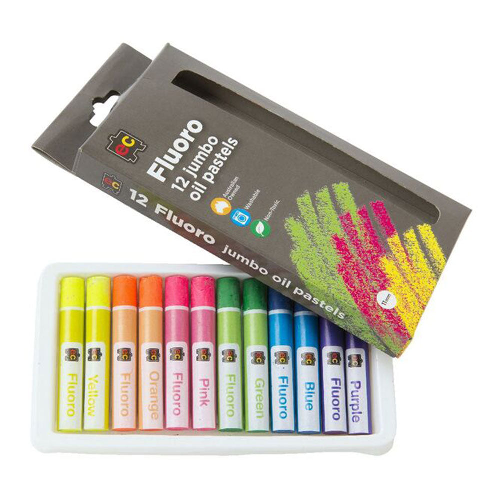 EC Jumbo Oil Pastel 12pcs (Fluoro)