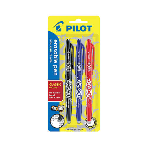 Pilot Frixion Pen Medium 1.0mm 3pk