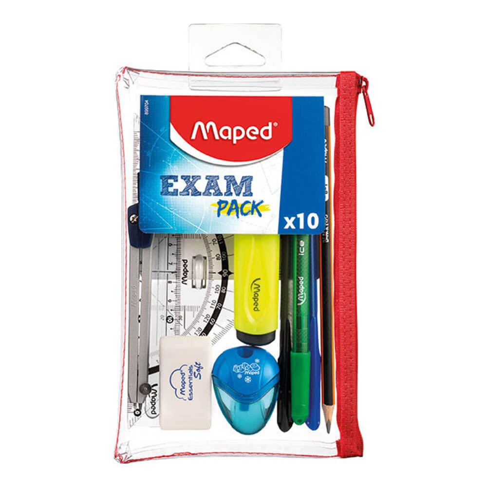 Maped Pencil Case Student Kit 10pcs Transparent